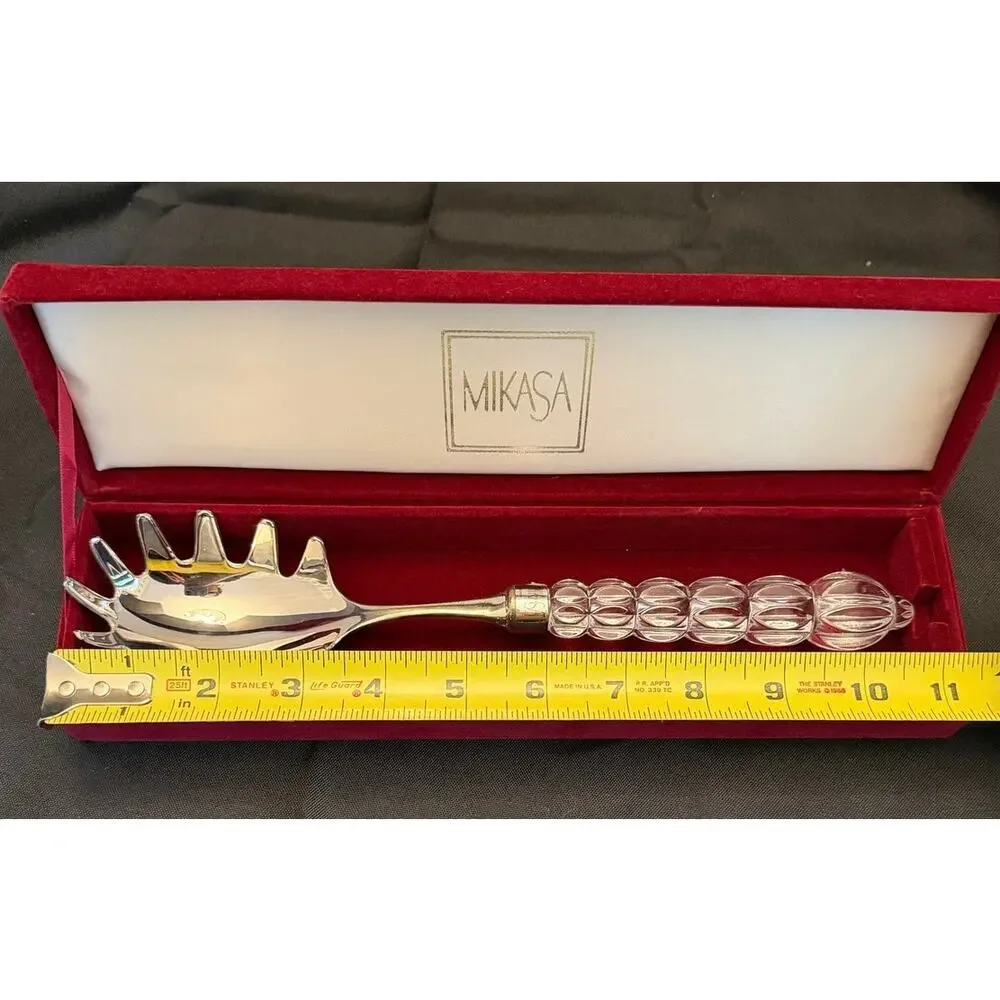 Vintage Glam Mikasa Rousseau 4-Piece Serving Set Austrian Crystal & Silverplate